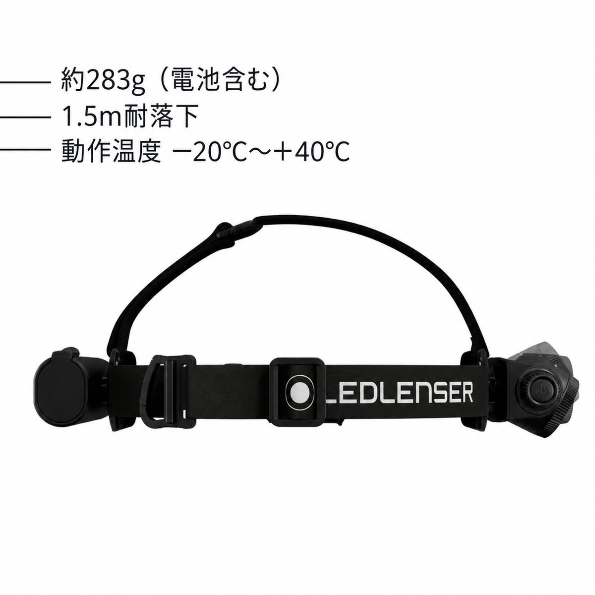 約283g(電池含む) 1.5m耐落下 動作温度 −20°C~+40°C