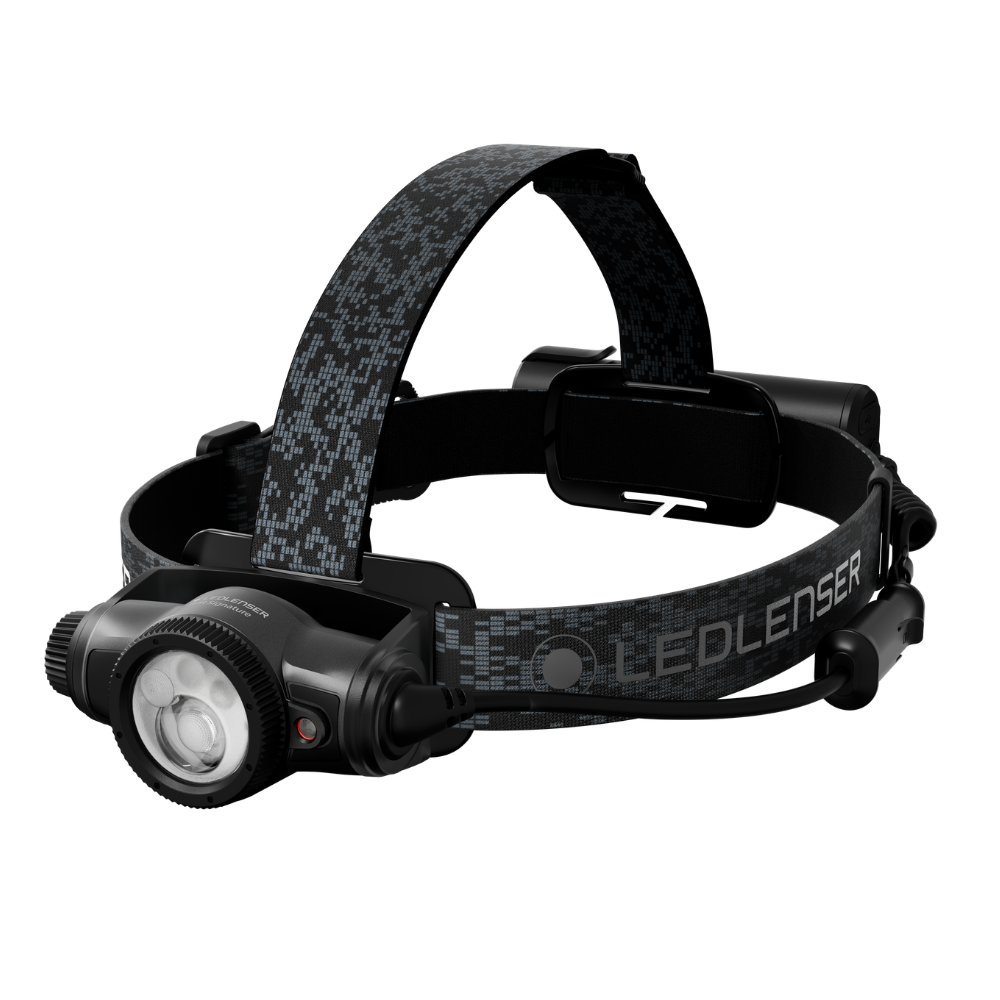 新H9R Signature。メタリックグレーの本体と反射素材入りヘッドバンド。